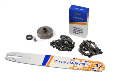 HS PARTS Führungsschiene 16" (40 cm) 3/8" .063" (1,6 mm) + 2 x Sägekette 60 Glieder Vierkantzahn + Ringkettenrad Stihl 066 MS660