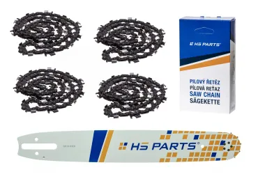 HS PARTS Führungsschiene 16" (40 cm) 3/8" .063" (1,6 mm) + 4 x Sägekette 60 Glieder Rundzahn für die Herstellung von Platten passend Stihl 044 048 MS310 MS360 MS361 MS362 MS440 MS441 MS462 MS460 MS640 MS650 MS660 MS500i