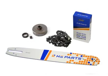 HS PARTS Führungsschiene 16" (40 cm) 3/8" .063" (1,6 mm) + Sägekette 60 Glieder Vierkantzahn + Ringkettenrad für Stihl 064 066 MS660