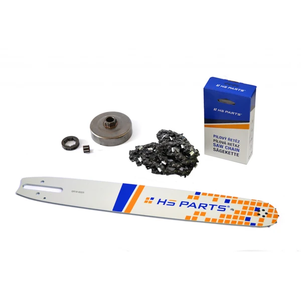 HS PARTS Führungsschiene 16" (40 cm) 3/8" .063" (1,6 mm) + Sägekette 60 Glieder Vierkantzahn + Ringkettenrad für Stihl 064 066 MS660