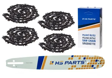 HS PARTS Führungsschiene 16" (40 cm) .325" .058" (1,5 mm) + 4 x Sägekette 66 Glieder Vierkantzahn für Husqvarna 36 55 136 254 257 262 357 435 445 460 Jonsered 2054 2152 2155 Dolmar 109 111 112 116 Solo 639 651 665