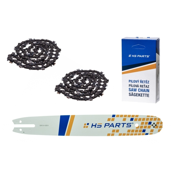 HS PARTS Führungsschiene 16" (40 cm) .325" .063" (1,6 mm) + 2 x Sägekette 62 Glieder Vierkantzahn für Stihl 021 023 025 MS210 MS230 MS231 MS241 MS250 MS251
