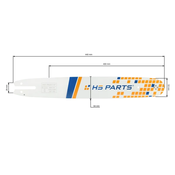 HS PARTS Führungsschiene 16" (40 cm) .325" .063" (1,6 mm) für Stihl 021 023 025 MS210 MS230 MS231 MS241 MS250 MS251