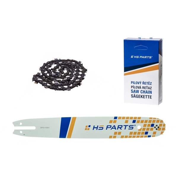 HS PARTS Führungsschiene 16" (40 cm) .325" .063" (1.6 mm) + Sägekette 62 Glieder Vierkantzahn für Stihl 021 023 025 MS210 MS230 MS231 MS241 MS250 MS251