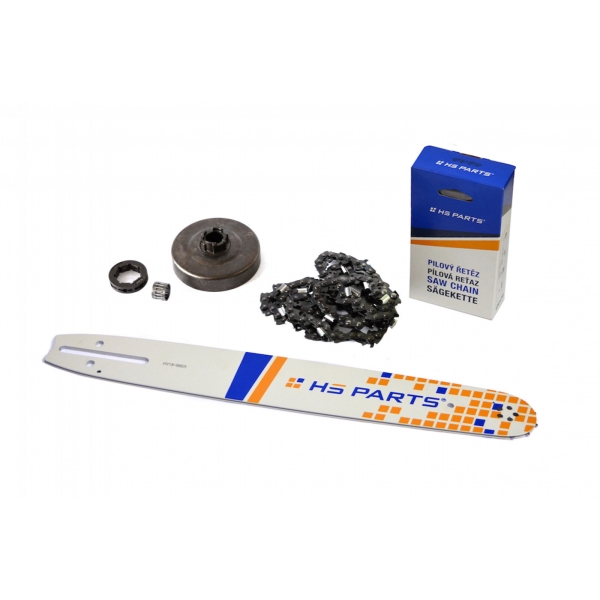 HS PARTS Führungsschiene 16" (40cm) 3/8" .058 "(1,5 mm) + Sägekette 60 Glieder Vierkantzahn + Ringkettenrad Husqvarna 268 272XP