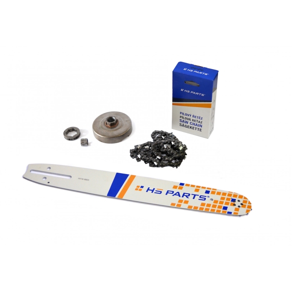 HS PARTS Führungsschiene 16" (40cm) 3/8" .058" (1,5 mm) + Sägekette 60 Glieder Vierkantzahn + Ringkettenrad Husqvarna 362 365 371 372XP 365 X-TORQ Jonsered 2163 CS2165