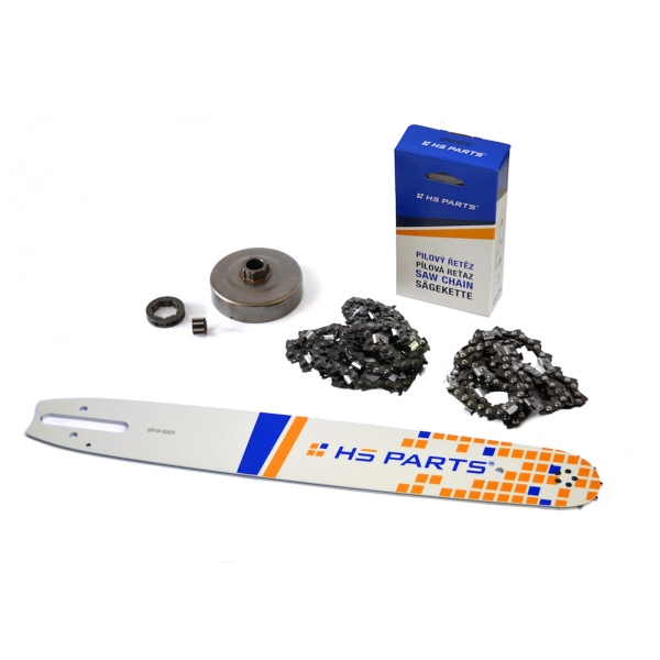 HS PARTS Führungsschiene 16" (40cm) 3/8" .063" (1,6mm) + 2 x Sägekette 60 Glieder Vierkantzahn + Ringkettenrad Stihl MS660