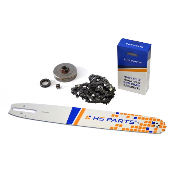 HS PARTS Führungsschiene 16" (40cm) 3/8" .063" (1,6mm) + Sägekette 60 Glieder Vierkantzahn + Ringkettenrad Stihl MS361