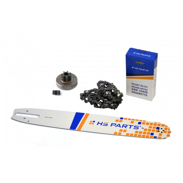 HS PARTS Führungsschiene 16" (40cm) 3/8" .063" (1,6mm) + Sägekette 60 Glieder Vierkantzahn + Ringkettenrad Stihl MS380 038