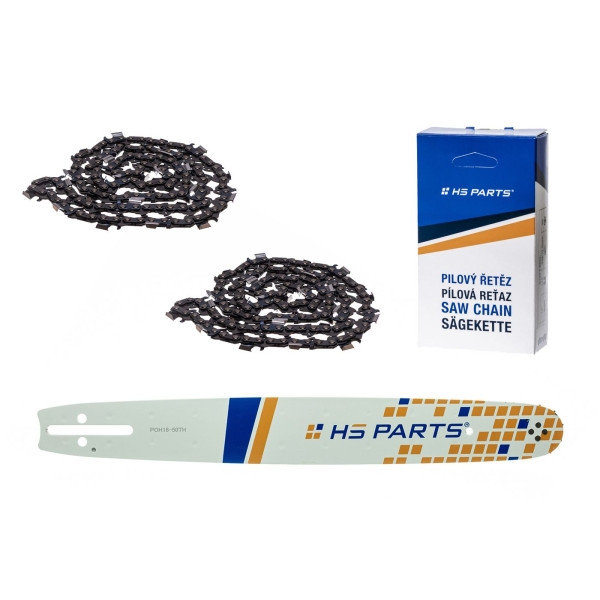 HS PARTS Führungsschiene 16" (40cm) .325" .050" (1.3mm) + 2 x Sägekette 66 Glieder Vierkantzahn für Husqvarna 40 55 242 254 262 339XP 353 357 359 T435 445 455 460 550 560XP