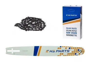 HS PARTS Führungsschiene 16" (40cm) .325" .050" (1.3mm) + Sägekette 66 Glieder Vierkantzahn Für Husqvarna 45 55 242 262 345 359 444 450E 560XP 545 MARKII