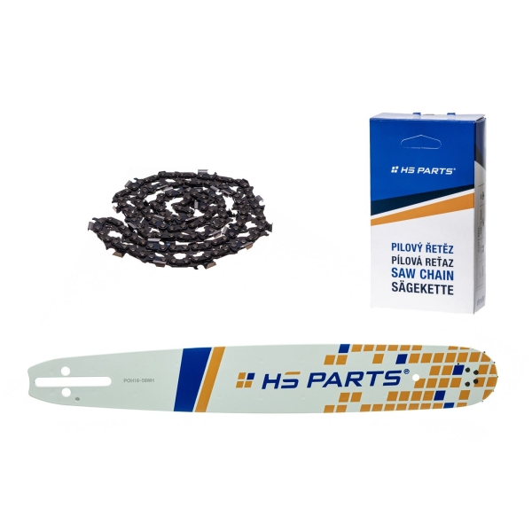 HS PARTS Führungsschiene 16" (40cm) .325" .058" (1.5mm) + Sägekette 66 Glieder Vierkantzahn Für Husqvarna 40 55 242 262 339XP 353 359 455 460 560XP EL1500