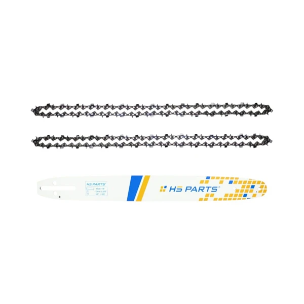 HS PARTS Führungsschiene 18" (45 cm) 3/8" .050" (1,3 mm) + 2 x Sägekette 60 Glieder Vierkantzahn für Husqvarna 120 135 140 240 334T 335XPT 338XPT T540XP Jonsered 2035 2036 CS2135 CS2139T Solo 614 630 633 635 637 McCulloch MS1636