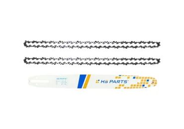 HS PARTS Führungsschiene 18" (45 cm) 3/8" .050" (1,3 mm) + 2 x Sägekette 62 Glieder Vierkantzahn für Husqvarna 136 137 140 235 236 240 Jonsered CS2135 CS2234 Partner 350 351 352 Dolmar 100 106 ES140 Makita DCS4301 UC3030A UC3500