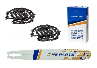 HS PARTS Führungsschiene 18" (45 cm) 3/8" .050" (1,3 mm) + 2 x Sägekette 64 Glieder Vierkantzahn für Husqvarna 246 254 262 345 357 455 460 555 560 Jonsered 2054 CS2260 Dolmar 111 112 115 PS540 Solo 613 614 650 Oleomac 162 956 962