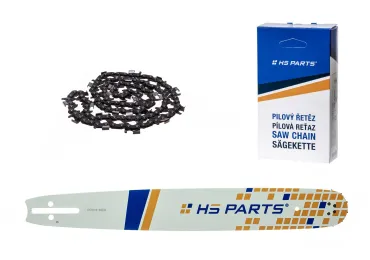 HS PARTS Führungsschiene 18" (45 cm) 3/8" .058" (1,5 mm) + Sägekette 64 Glieder Rundzahn für die Herstellung von Platten passend Husqvarna 51 55 346XP 353 357 359 455 460 560XP