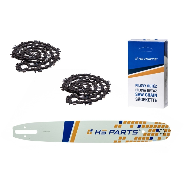 HS PARTS Führungsschiene 18" (45 cm) 3/8" .063" (1,6 mm) + 2 x Sägekette 66 Glieder Rundzahn für die Herstellung von Platten passend Stihl MS360 MS361 MS362 MS440 MS441 MS660