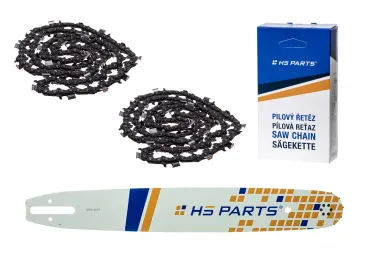 HS PARTS Führungsschiene 18" (45 cm) 3/8" .063" (1,6 mm) + 2 x Sägekette 66 Glieder Vierkantzahn für pro Stihl 029 031 032 034 041 036 044 056 066 MS290 MS310 MS360 MS361 MS362 MS391 MS440 MS441 MS462 MS460 MS640 MS650 MS660 MS500i