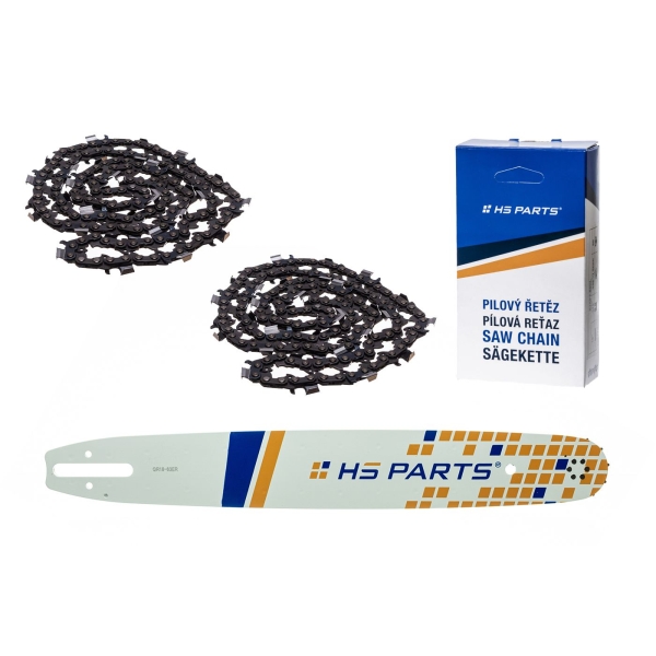 HS PARTS Führungsschiene 18" (45 cm) 3/8" .063" (1,6 mm) + 2 x Sägekette 66 Glieder Vierkantzahn für pro Stihl MS360 MS361 MS362 MS440 MS441 MS660 MS661