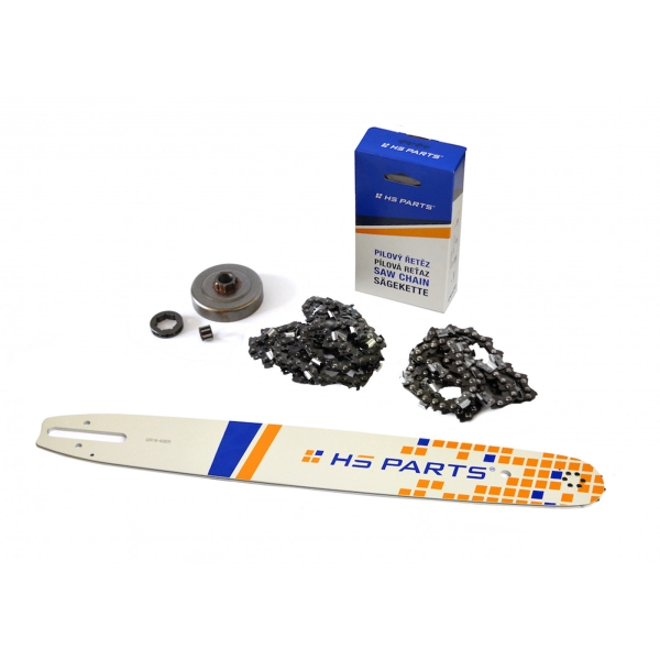 HS PARTS Führungsschiene 18" (45 cm) 3/8" .063" (1,6 mm) + 2 x Sägekette 66 Glieder Vierkantzahn + Ringkettenrad für 044 046 MS341 MS361 MS362 MS440 MS441 MS460 MS461