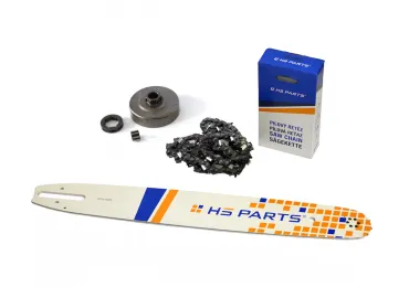 HS PARTS Führungsschiene 18" (45 cm) 3/8" .063" (1,6 mm) + 66 Glieder Vierkantzahn + Ringkettenrad Stihl 034 036 MS340 MS360