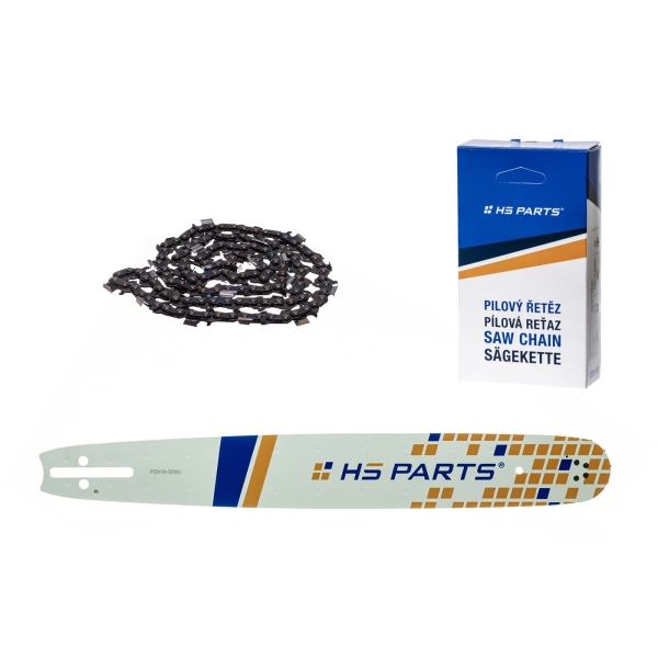 HS PARTS Führungsschiene 18" (45 cm) .325" .050" (1,3 mm) + Sägekette 72 Glieder Vierkantzahn für Husqvarna 36 55 136 154 257 262 346 357 435 445 460 Jonsered 2054 2152 CS2149W Dolmar 109 111 112 116 Solo 639 651 665