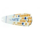HS PARTS Führungsschiene 18" (45cm) 3/8" .058" (1,5 mm) + Sägekette 68 Glieder Vierkantzahn + Ringkettenrad Husqvarna 268 272XP