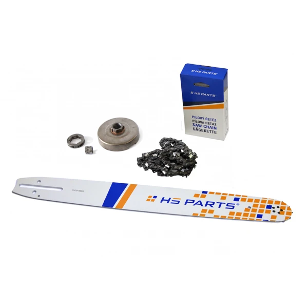HS PARTS Führungsschiene 18" (45cm) 3/8" .058" (1,5 mm) + Sägekette 68 Glieder Vierkantzahn + Ringkettenrad Husqvarna 362 365 371 372XP 365 X-TORQ Jonsered 2163 CS2165