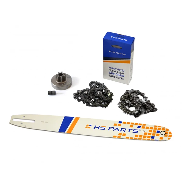 HS PARTS Führungsschiene 18" (45cm) 3/8" .063" (1,6mm) + 2 x Sägekette 66 Glieder Vierkantzahn + Kettenrad für Stihl MS380