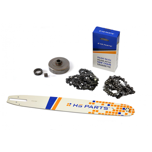 HS PARTS Führungsschiene 18" (45cm) 3/8" .063" (1,6mm) + 2 x Sägekette 66 Glieder Vierkantzahn + Ringkettenrad für Stihl 064 066 MS660