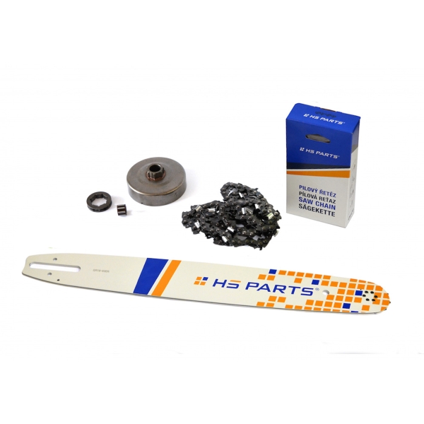 HS PARTS Führungsschiene 18" (45cm) 3/8" .063" (1,6mm) + Sägekette 66 Glieder Vierkantzahn + Ringkettenrad Stihl 064 066 MS660