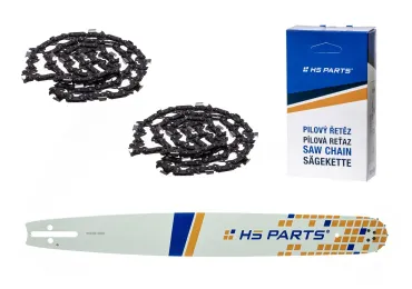 HS PARTS Führungsschiene 20" (50 cm) 3/8" .050" (1,3 mm) + 2 x Sägekette 72 Glieder Vierkantzahn für Husqvarna 246 254 262 345 357 455 460 555 560 Jonsered 2054 CS2260 Dolmar 111 112 115 PS540 Solo 613 614 650 Oleomac 162 956 962