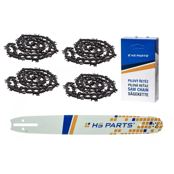 HS PARTS Führungsschiene 20" (50 cm) 3/8" .058" (1,5 mm) + 4 x Sägeketten zum Längsschneiden 72 Glieder für Husqvarna 61 66 266 268 272 365 372XP 585 Solo 665 670 681 Jonsered 2077 2171 Dolmar PS6400 Shindaiwa 285 577 Makita DCS6400 DCS7301