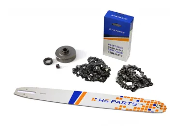 HS PARTS Führungsschiene 20" (50 cm) 3/8" .063" (1,6 mm) + 2 x Sägekette 72 Glieder Vierkantzahn + Ringkettenrad Stihl 034 036 MS340 MS360