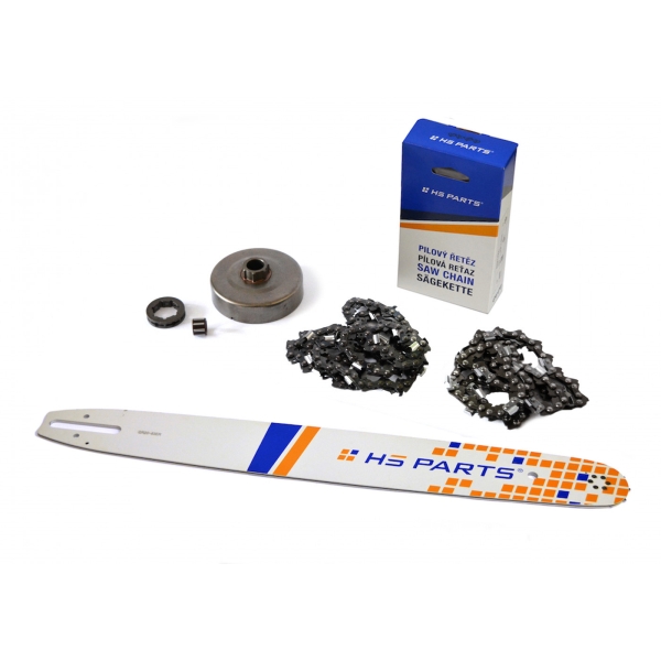 HS PARTS Führungsschiene 20" (50 cm) 3/8" .063" (1,6 mm) + 2 x Sägekette 72 Glieder Vierkantzahn + Ringkettenrad Stihl 066 MS660