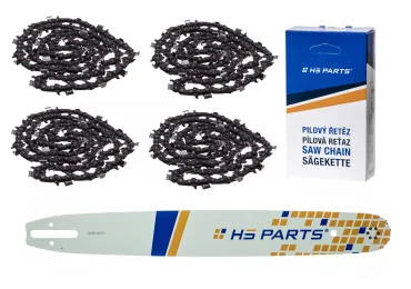HS PARTS Führungsschiene 20" (50 cm) 3/8" .063" (1,6 mm) + 4 x Sägekette 72 Glieder Vierkantzahn für Stihl 029 031 032 034 041 042 036 044 056 066 MS290 MS310 MS360 MS361 MS362 MS391 MS440 MS441 MS462 MS460 MS640 MS650 MS660 MS500i