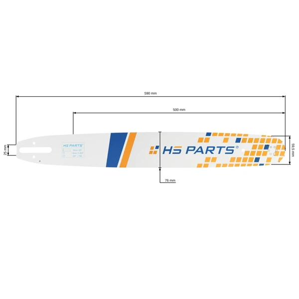 HS PARTS Führungsschiene 20" (50 cm) 3/8" .063" (1,6 mm) für Stihl 029 031 032 034 041 042 036 044 056 066 MS290 MS310 MS360 MS361 MS362 MS391 MS440 MS441 MS462 MS460 MS640 MS650 MS660 MS500i
