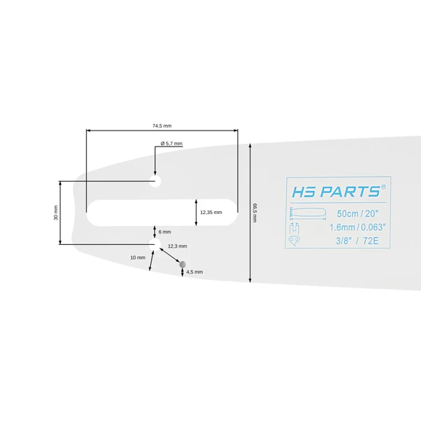 HS PARTS Führungsschiene 20