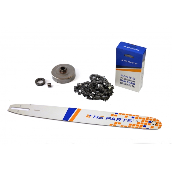 HS PARTS Führungsschiene 20" (50 cm) 3/8" .063" (1,6 mm) + Sägekette 72 Glieder Vierkantzahn + Ringkettenrad Stihl 064 066 MS660