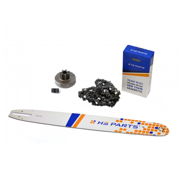 HS PARTS Führungsschiene 20" (50 cm) 3/8" .063" (1,6 mm) + Sägekette 72 Glieder Vierkantzahn + Ringkettenrad Stihl MS380 038