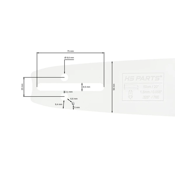 HS PARTS Führungsschiene 20