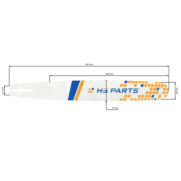 HS PARTS Führungsschiene 20" (50 cm) .325" .058" (1,5 mm) für Husqvarna 36 45 55 136 154 254 257 262 345 346 357 435 445 460 Jonsered 2054 2152 2155 CS2149W Dolmar 109 111 112 116 Oleomac 938 946 947 952 962 Solo 639 651 665