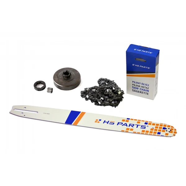 HS PARTS Führungsschiene 20" (50cm) 3/8" .058" (1,5 mm) + Sägekette 72 Glieder Vierkantzahn + Ringkettenrad Husqvarna 268 272XP