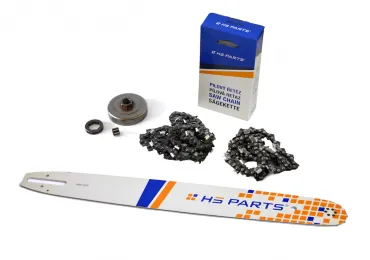 HS PARTS Führungsschiene 20" (50cm) 3/8" .063" (1,6mm) + 2 x Sägekette 72 Glieder Vierkantzahn + Ringkettenrad Stihl 044 046 MS341 MS361 MS440 MS460 MS461