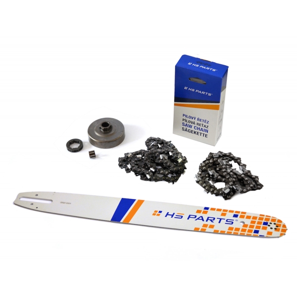 HS PARTS Führungsschiene 20" (50cm) 3/8" .063" (1,6mm) + 2 x Sägekette 72 Glieder Vierkantzahn + Ringkettenrad Stihl MS360