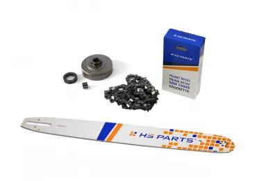 HS PARTS Führungsschiene 20" (50cm) 3/8" .063" (1,6mm) + Sägekette 72 Glieder Vierkantzahn + Ringkettenrad für Stihl MS360 036