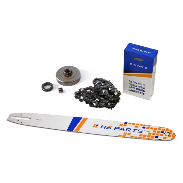 HS PARTS Führungsschiene 20" (50cm) 3/8" .063" (1,6mm) + Sägekette 72 Glieder Vierkantzahn + Ringkettenrad Stihl MS361