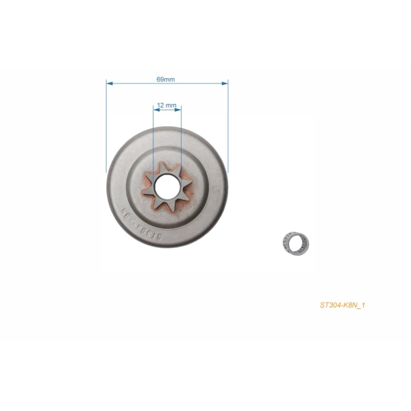 HS PARTS Kettenrad 1/4" 8 Zähne für Kettensägen Stihl 015 015AV 015L (OEM 11166402005)
