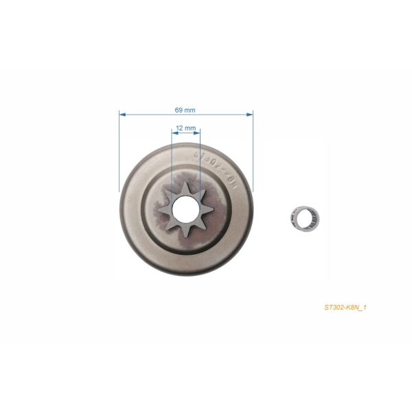 HS PARTS Kettenrad 1/4" 8 Zähne für Kettensägen Stihl 020 020T MS200 MS200T (OEM 11296402051)
