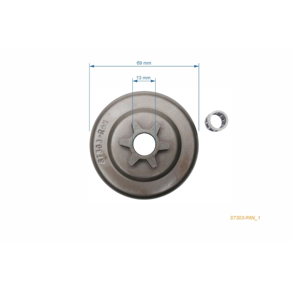 HS PARTS Kettenrad 3/8" 6 Zähne Picco für Stihl 009 009Q 010 010AVEQ 010AVQ 011AVEQ 110AV (OEM 11206402000)